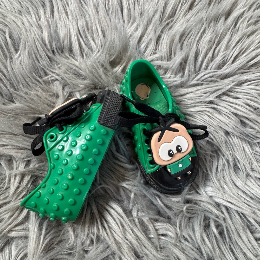 Mini Melissa Green and Black Kids Shoes